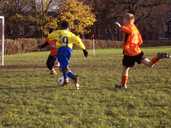 The Under 10's football team in action