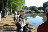 Young people fishing 