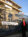 Vestry Hall Community Learning Centre Manager, Sally Seymour, outside the current renovations.
