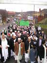 Muslims from Firth Park Mosque walk in procession