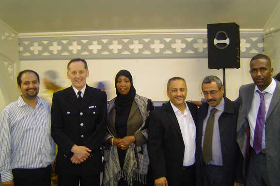 Fundraisers including Superintendent John Brennan (2nd from left), Fatima Deria (3rd), Abdul Shaif (4th) and Abdo Gas (6th).