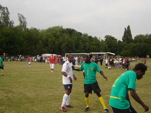 England and Jamaica players