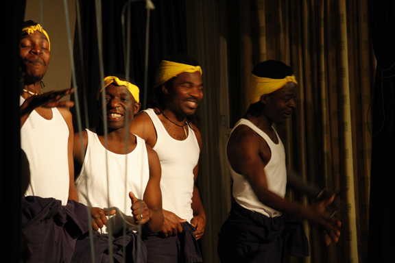 A group performing on stage