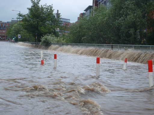 The River Don flows into Nursery Street, 7:55pm.