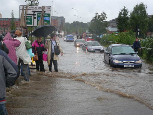 Wading through Corporation Street, 7:15pm.