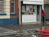 Food retail shop hit by flood damage.