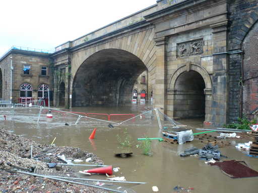 Deep water and debris, 7:00pm