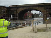Flooding wrecks building site at The Wicker.