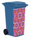 Blue bin with bespoke bin sticker