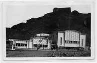 Steakhouse, casino and Regal cinema, with the British Fort on the hill behind.