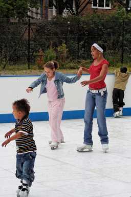 Children ice skating