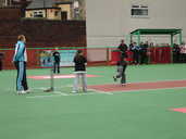 Children test the new cricket area at Abbeyfield Park