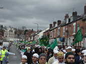 Milaad-un-Nabi Procession moving through Page-Hall Road