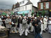 Milaad-un-Nabi procession moving through Page-Hall Road
