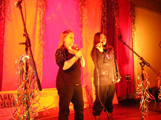 Chloe and Samina  performing.