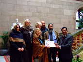 Kashmir Earthquake Appeal Committee receiving cheque from Councillor Jackie Drayton