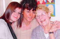 Sylvia (right) with her daughter and granddaughter at Limpsfield School