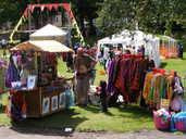 Colourful clothing stall in the Children's area