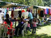 Colourful fabric stalls
