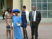 Dorrett and her family at Buckingham Palace