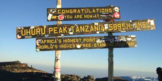 At kilimanjaro's peak