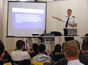 Inspector Paul McCurry addresses the meeting