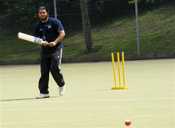 Imran Ali shows his cricket skills