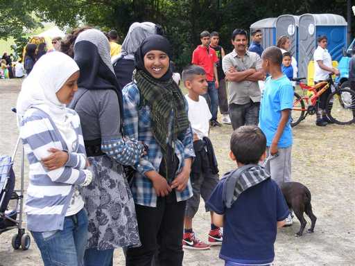 Local people enjoy the festival