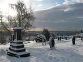 Snow and sunshine in the cemetery
