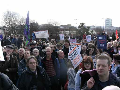 Demonstrators at cuts protest