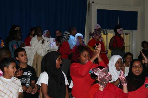 Children at Byron Wood 'Magic Key' performance