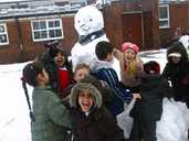 Snowman at  Byron Wood School