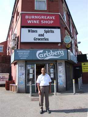 Ramesh Patel outside Burngreave Wine Shop