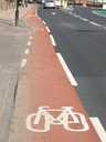 New cycle lane provided by Tesco
