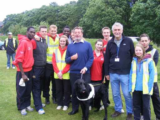 David Blunkett and revellers