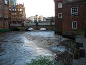 River rages under Lady's Bridge