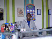 Mr Saeed in his new shop