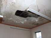 Water damaged ceiling at Abbeyfield Park House