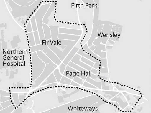 Page Hall map