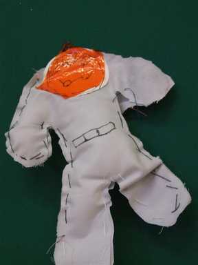 A mini spaceman from the students' display