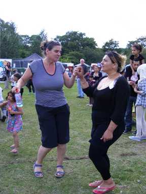 Friends dancing