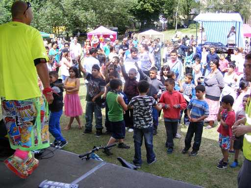 MC Nige addresses the audience