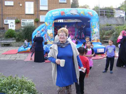 Bouncy castle at the Carwood TARA relaunch party