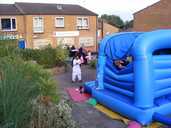 Bouncy castle at Carwood TARA relaunch party