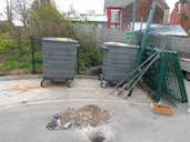 Bins being fenced off at St Catherine's school